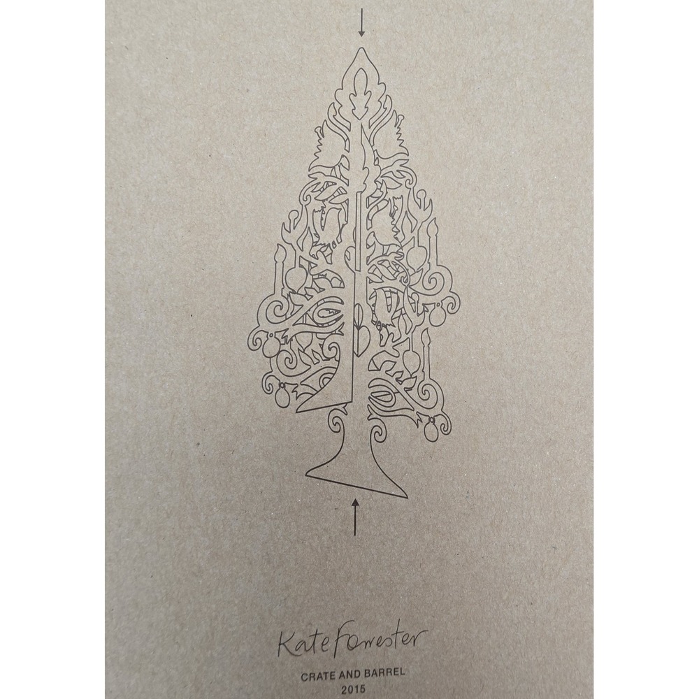 Kate Foresters Festive Wood Tree With Birds Crate and Barrel 2015 -NEW - Picture 2 of 5